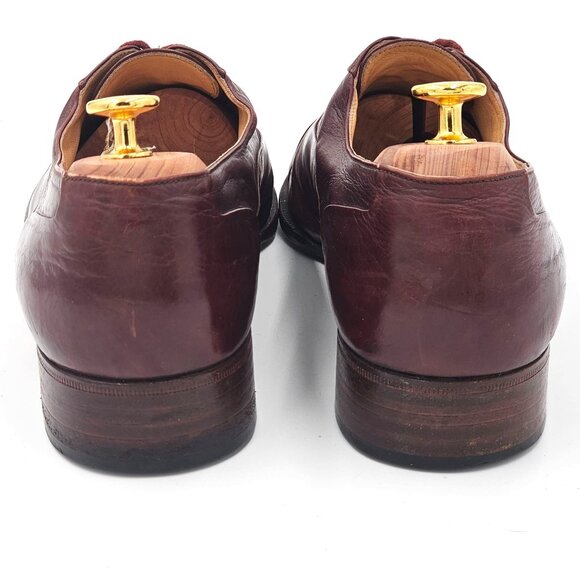 Vintage Bally Italy Dress Shoes Mens size 10.5 Burgundy Calfskin Leather Oxfords - Picture 4 of 11